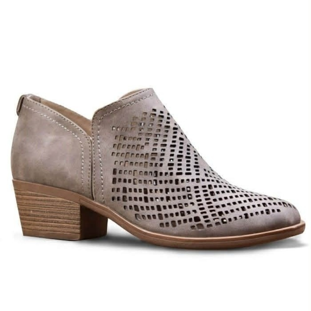 Amanda‎ Blu Birch Laser-Cut Shootie Taupe Ankle Boots Womens 10 NEW - Picture 3 of 6